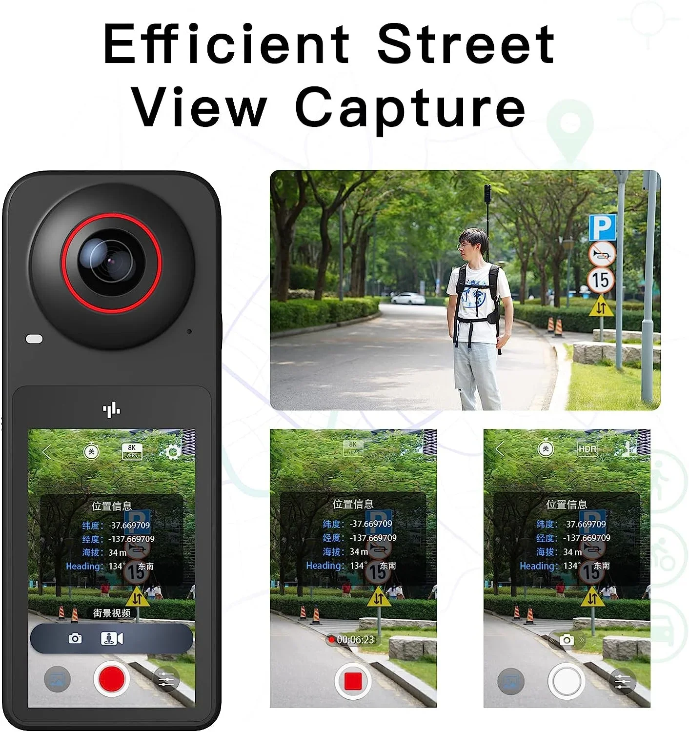 360 도 액션 카메라, 방수, 8K 액티브 라이브 방송, 실시간 HDR 비디오, AI 편집 라이브 스트리밍, he ro 11