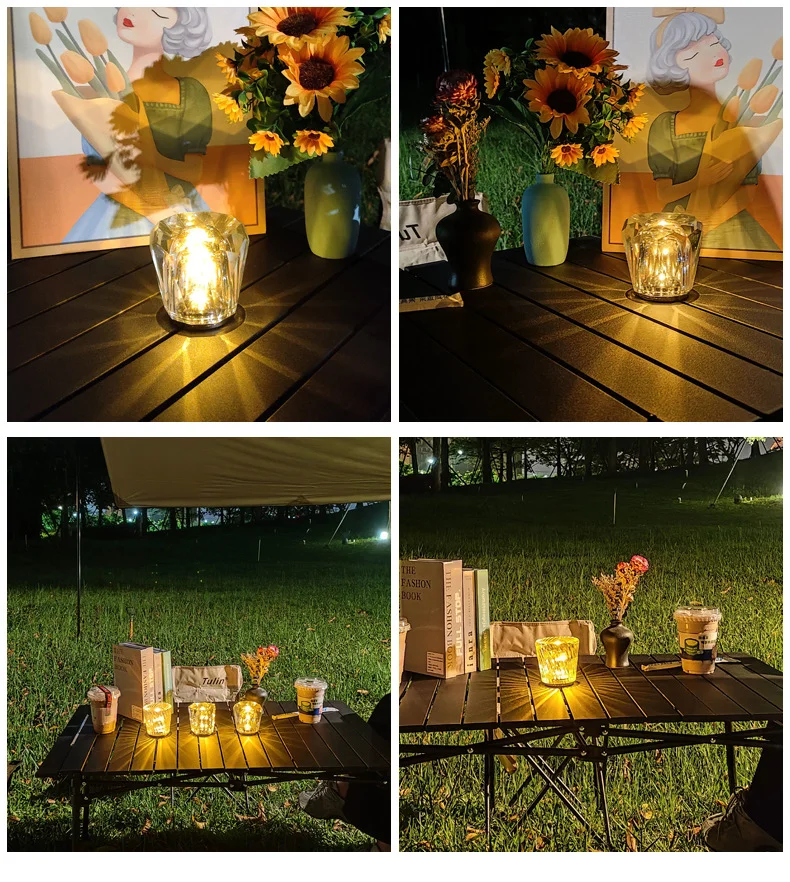 Battery Lamp children's Tabletop Light Scandinavian Crystal Table Lamp Desk Decoration Lamp Bedroom Room Lamp LED USB Chargeable