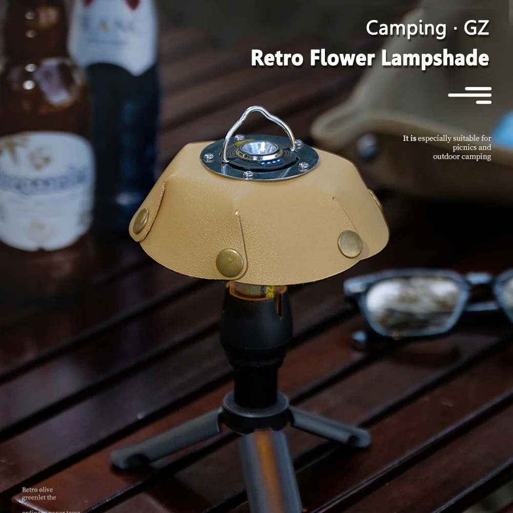 

Outdoor Camping Lampshade For GoalZero Camping Lamp Retro Lampshade Rainproof Lampshade Camping Hang Lamp Leather Lampshade
