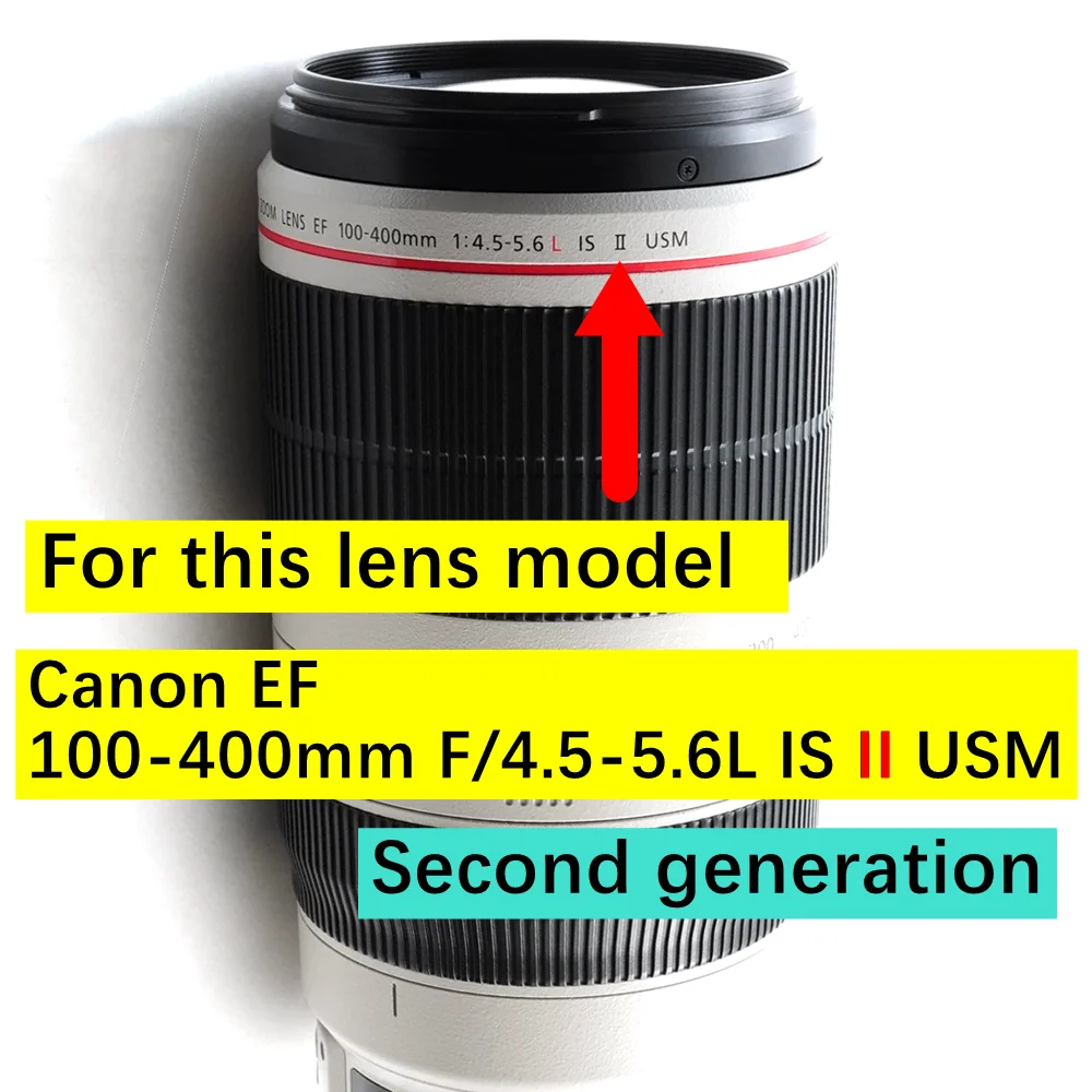 새로운 캐논 EF 100-400mm F4.5-5.6 L IS II USM 렌즈 필터 링 전면 UV 후드 배럴 고정 슬리브 튜브 100-400 F4.5-5.6 II USM 용