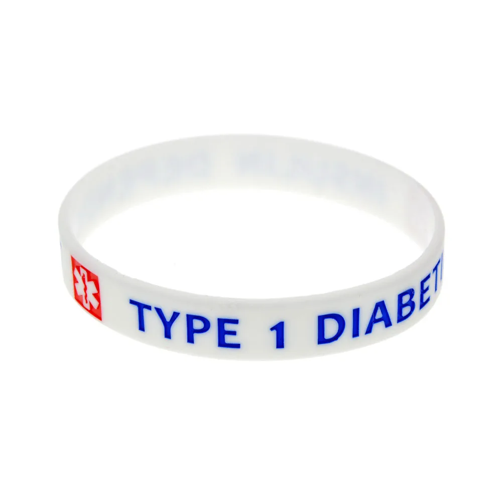 Obh 1pc Type 1 Diabetic Insulin Dependent Silicone Wristband Adult Size