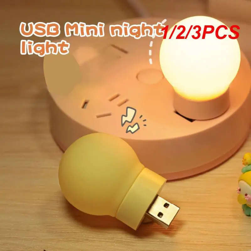

1/2/3PCS Led Night Light Mini Cute Portable Desktop Decorative Light Eye Protection Usb Charge Indoor Lighting Ornaments