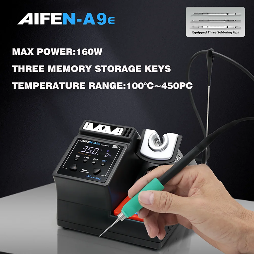 AIFEN A9E Soldering Station Compatible Original Soldering Iron Tip 210/245/115 Handle Control Temperature Welding Rework Station 4