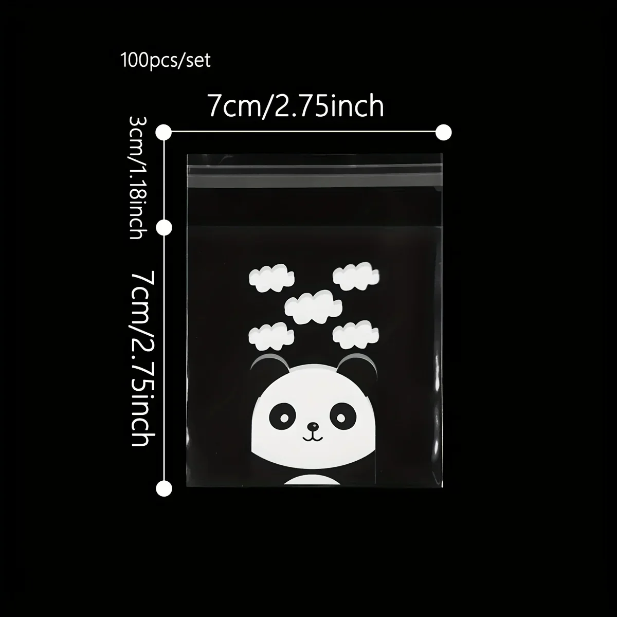 100pcs Panda Biscuit Bag