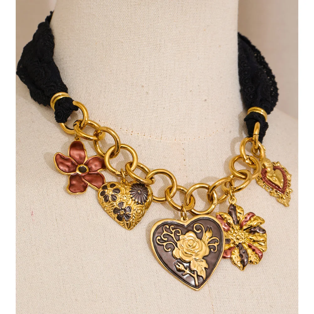 Yhpup Statement Necklace Stainless Steel