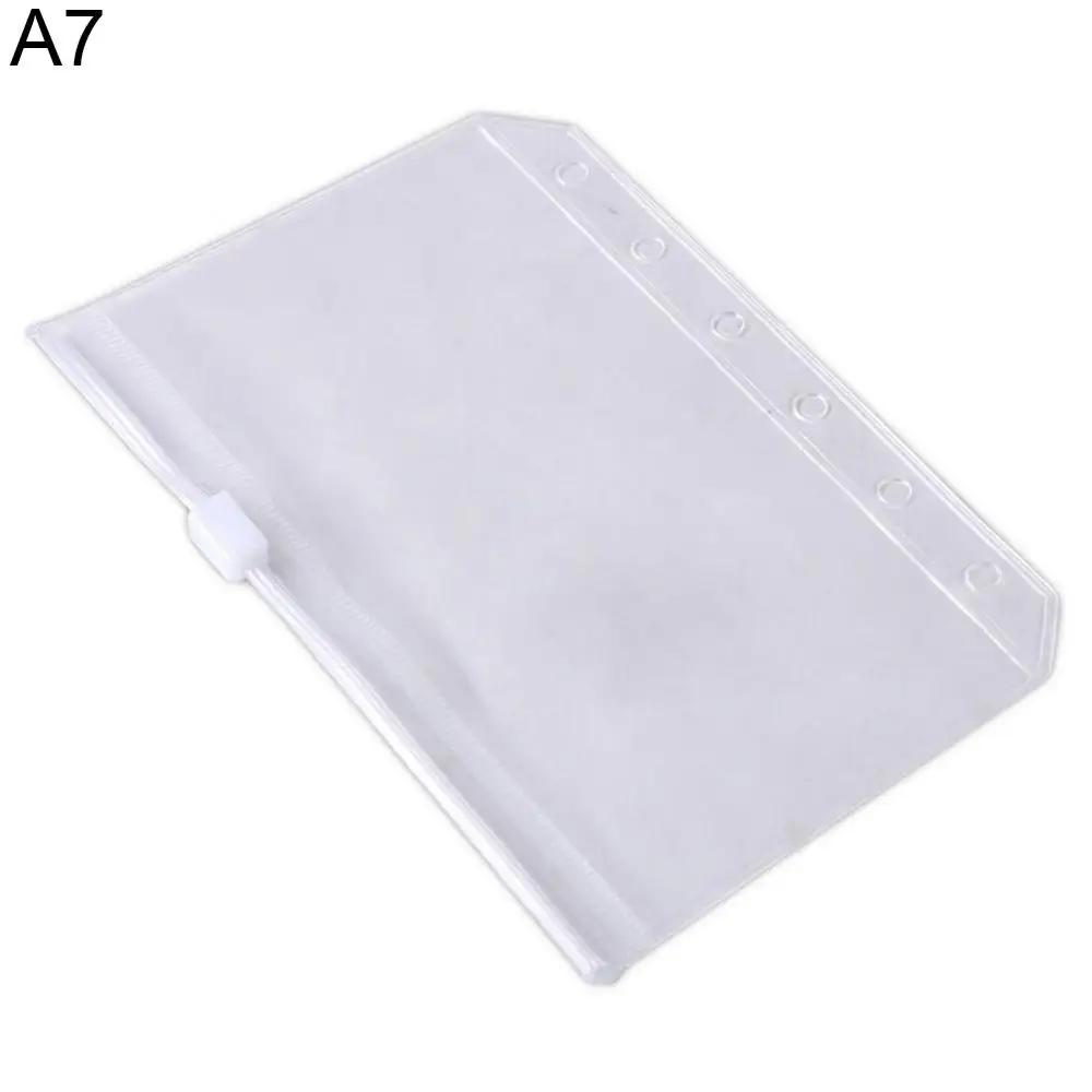 A5 A6 A7 Binder Pockets Binder Zipper Folders for 6-Ring Notebook Waterproof PVC Leaf Pouch Document Filing Bags office folder binder folder
