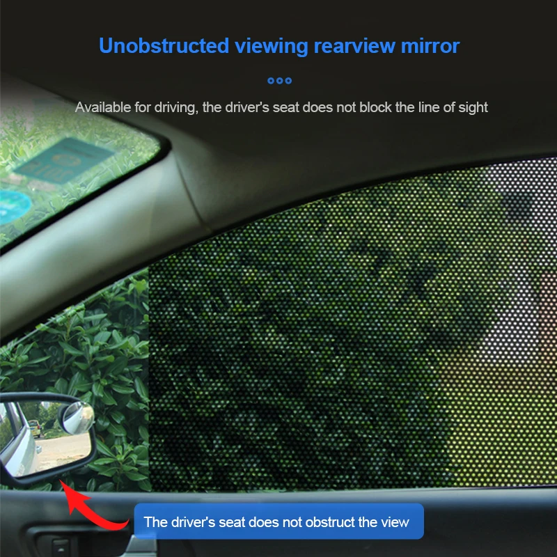 1/2Pcs 42x38cm DIY Car Stickers Sun Shades Sun Protection Window Cover Black PVC Sunshade Side Window Shield with Small Holes