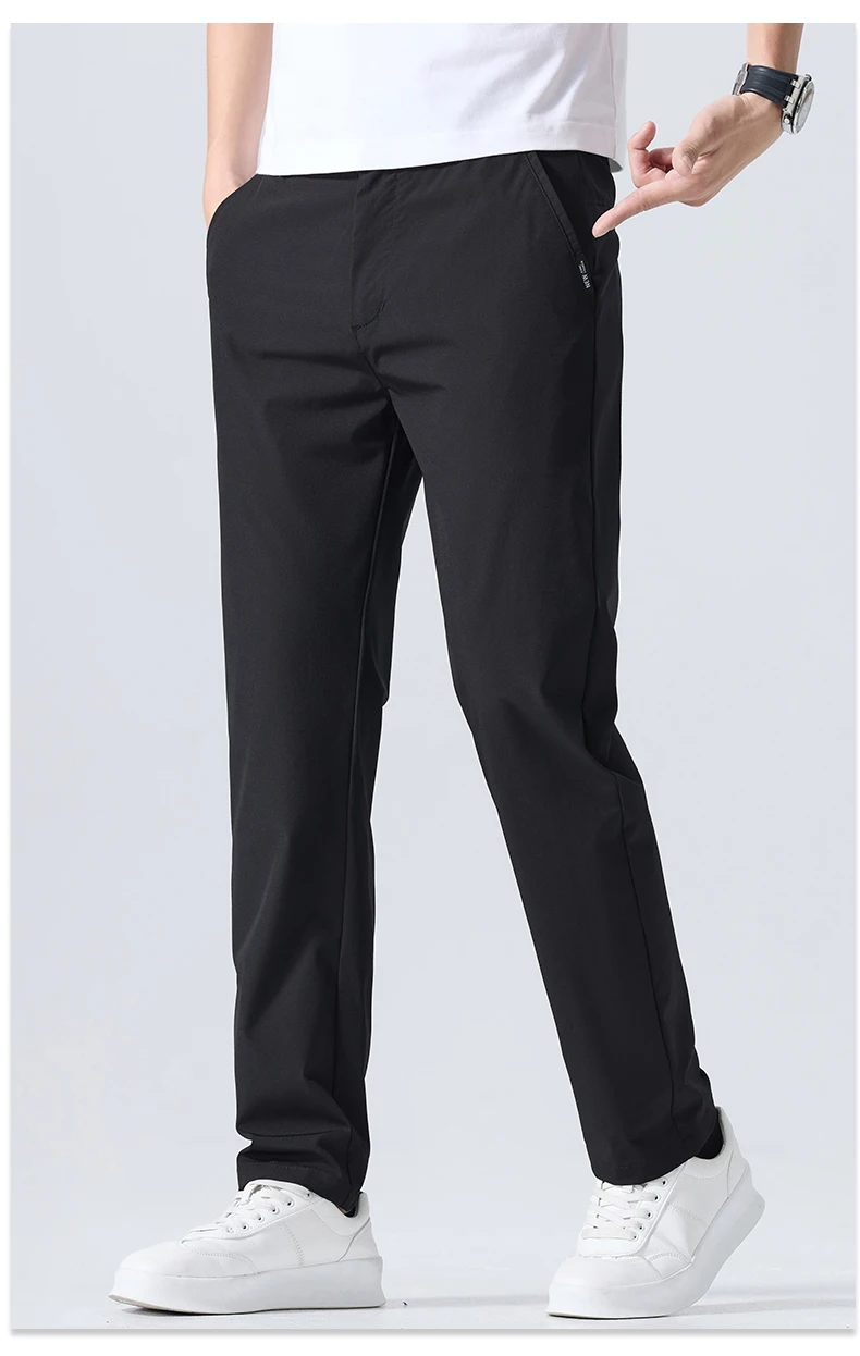 Stretch Weiche Hosen für Männer Sommer Dünne Elastische Taille Business-Mode Koreanische Dünne Beiläufige Formale Hosen Männliche Marke Kleidung – Detail 18