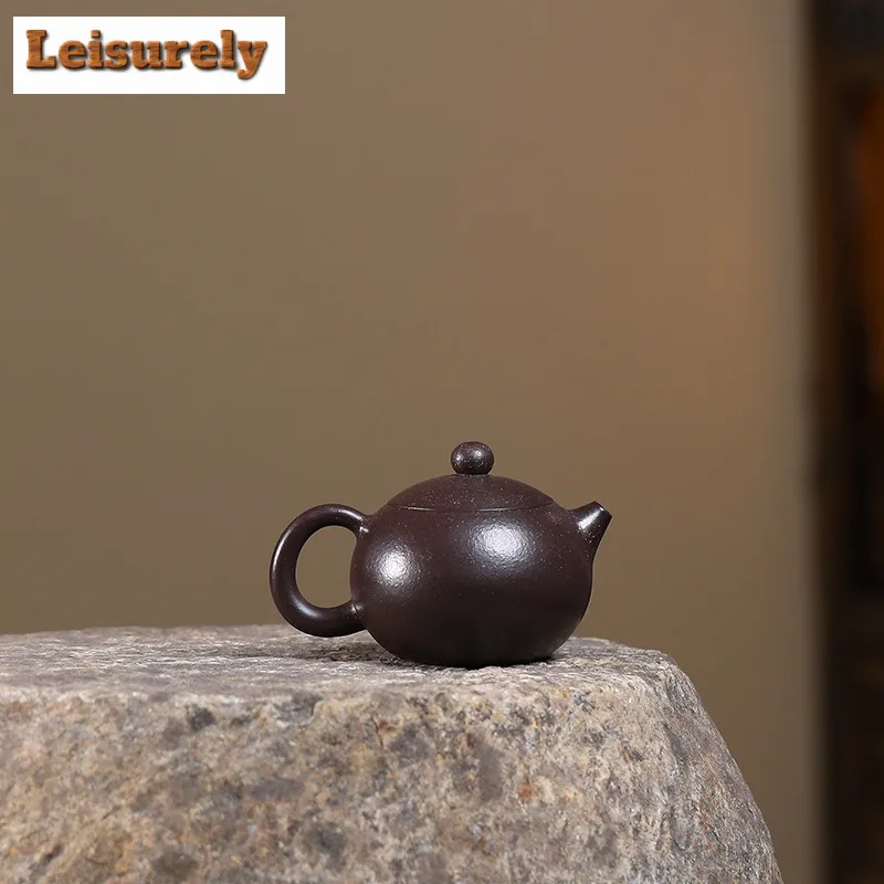 150ml Elegant Yixing Purple Clay Teapots Artists Handmade Xishi Pot Raw Ore Black Gold Mud Kettle Zisha Tea Set Drinkware Craft