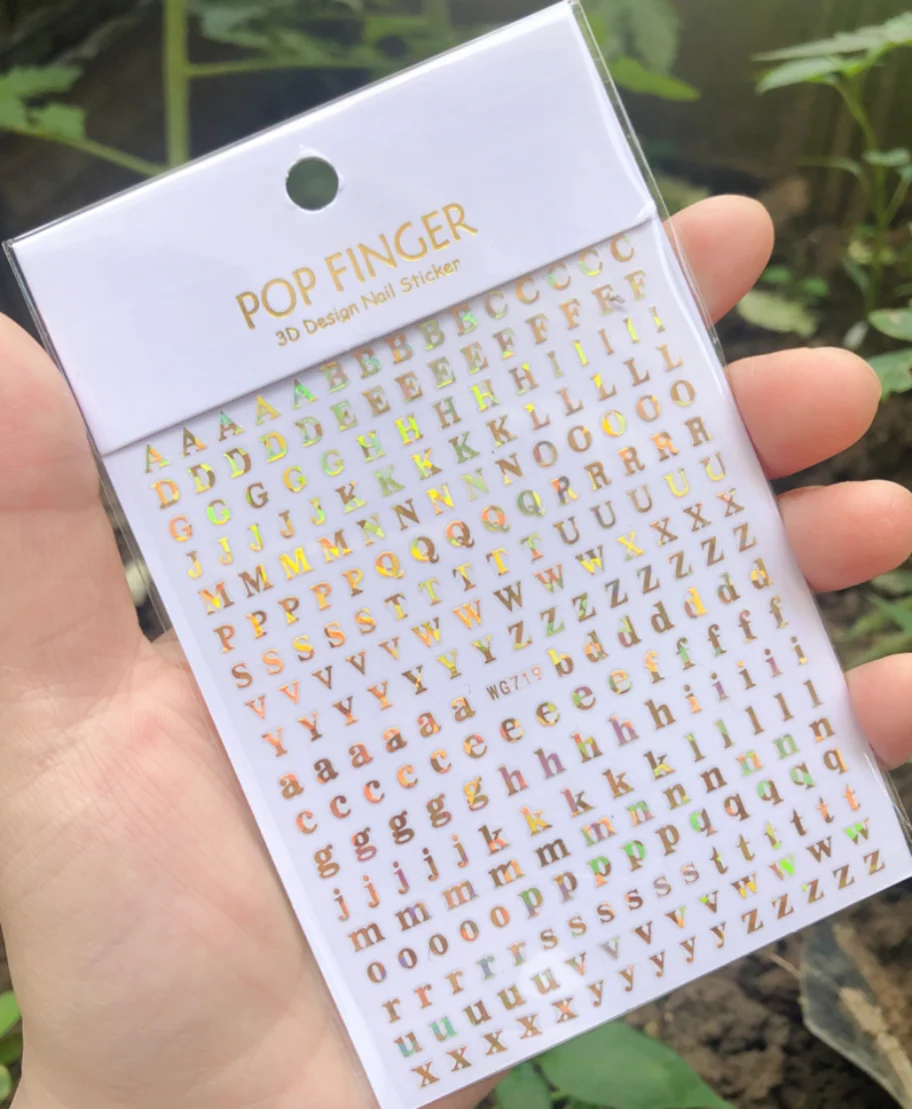 Nail Stickers Roman 26 Alphabet Letter Number Uppercase