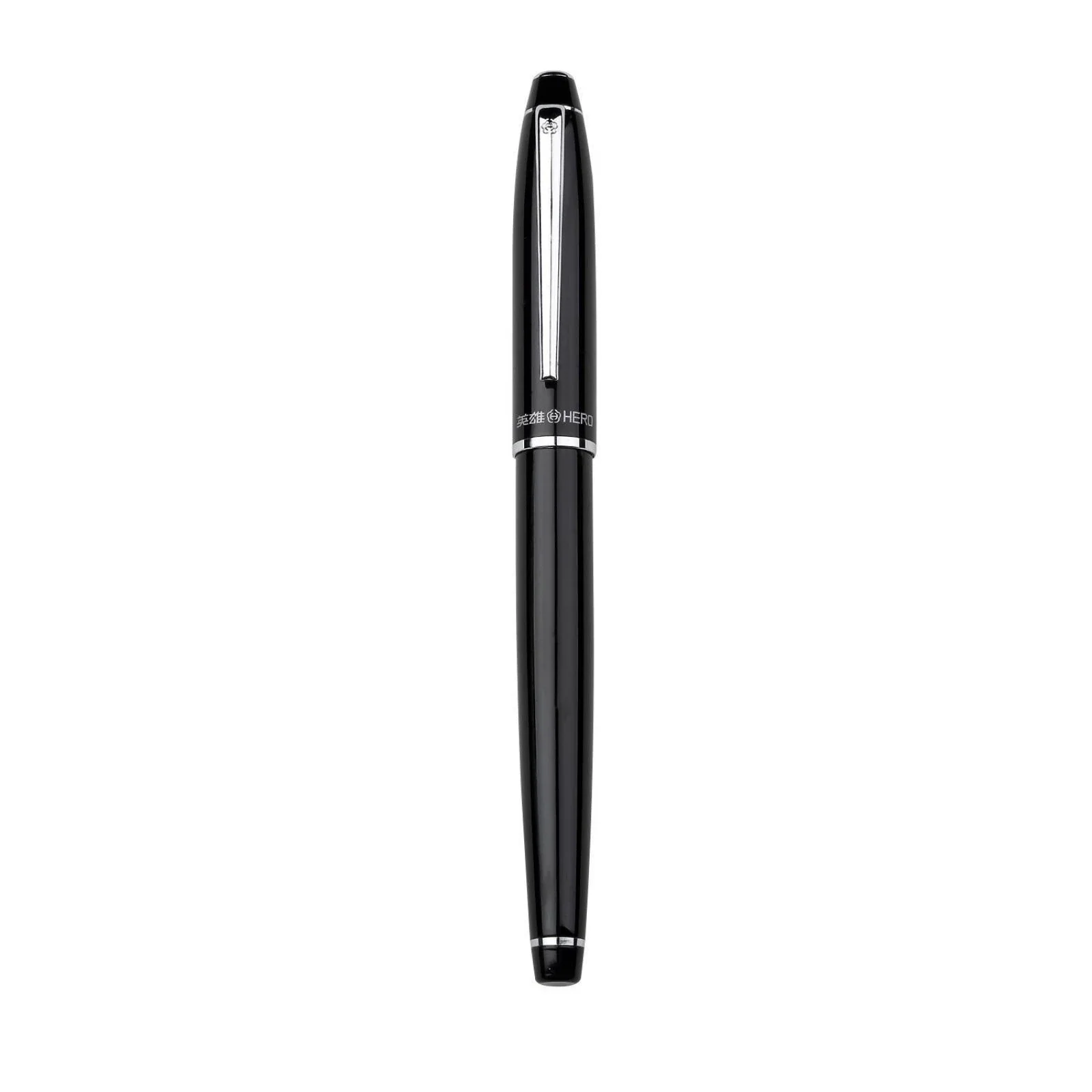 Fountain Pen HERO 372-2 Black Sliver Clip Fountain Pen Retro Ink Pen Finance Nib Fine 0.5mm Business Office School Supplies Stationery