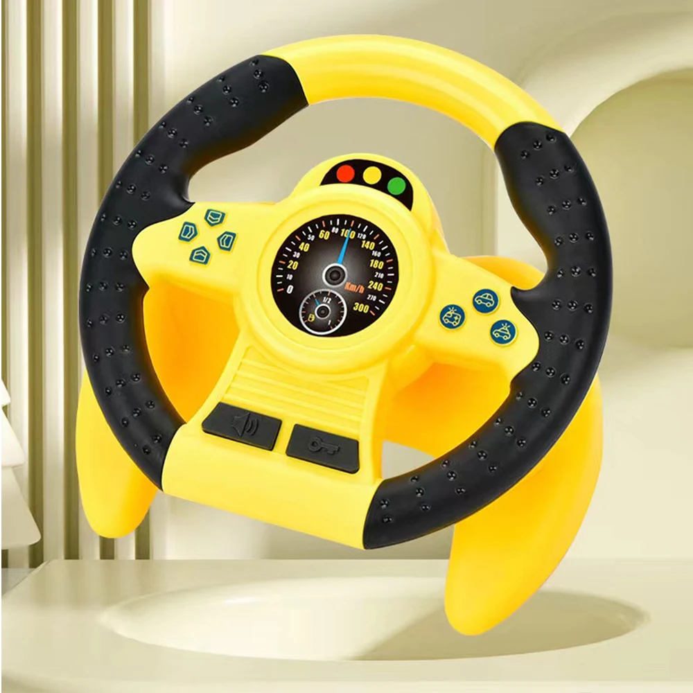 Montessori Eletric Simulation Steering Wheel Toy With Light Sound Baby Kids Musical Educational Copilot Stroller Steering Toy 5