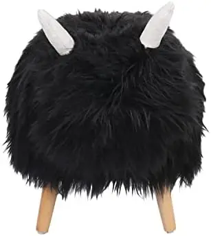 

Furry Yak Ottoman, White, Natural Finish Conejos accesorios bebedero Hay bag for rabbits 강아지 물 급수기 Comedero conejo