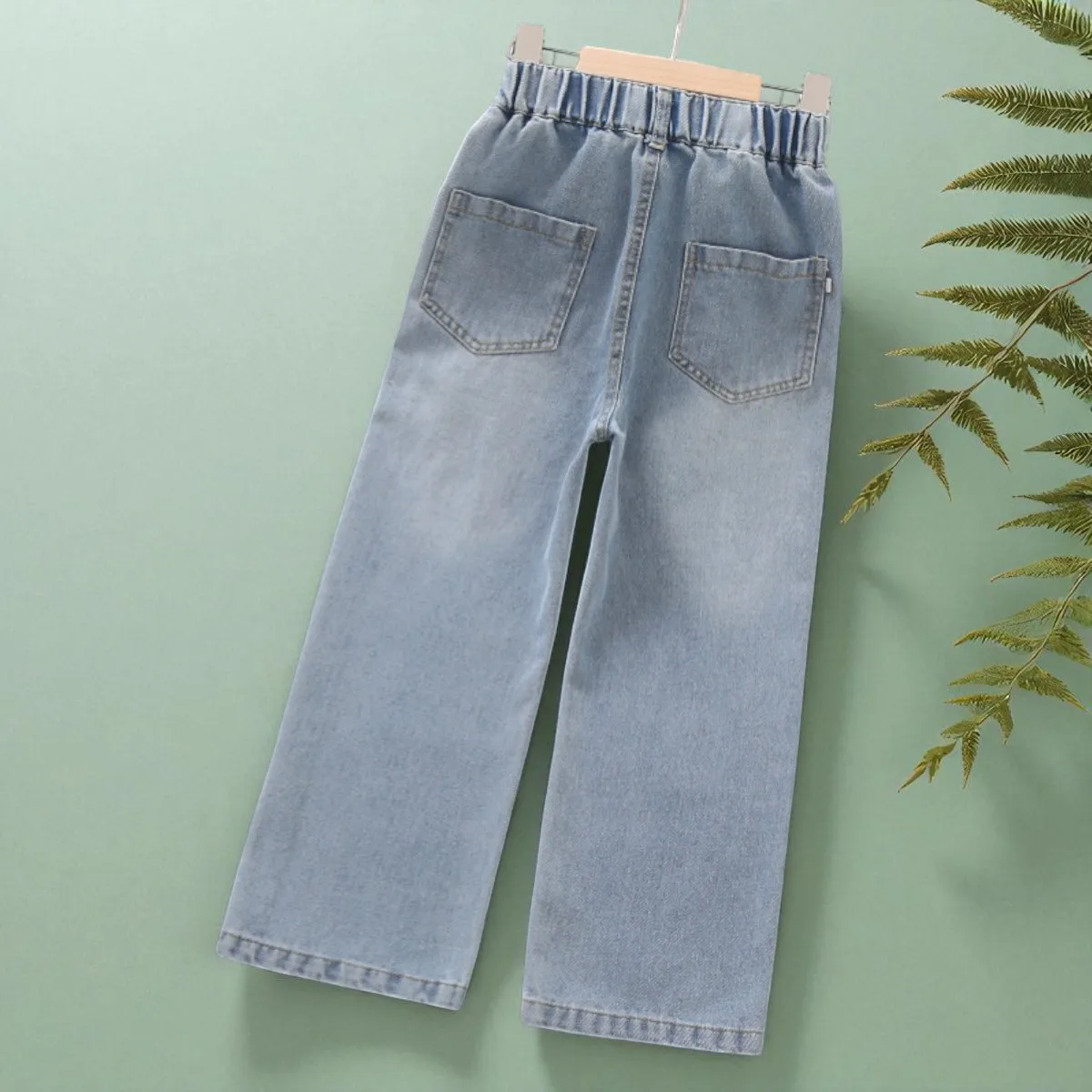 السراويل للفتيات الجينز المراهقين ملابس الأطفال فراشة طباعة السراويل ربيع الخريف الطفل الاطفال الملابس الجينز 6 8 10 12 14 Y