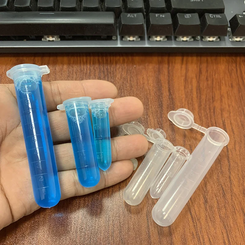 Centrifuge Tube 10PCS 2ML/5ML/10ML Laboratory Supplies Transparent Micro Plastic Test Tube Clip Container Lid