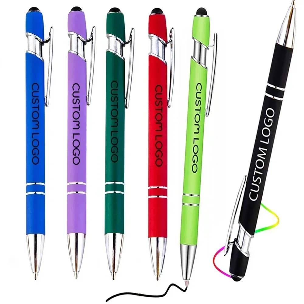 100 Pcs Light-Metal Capacitive Universal Touch Screen Stylus Ballpoint Pen Free Writing Stationery Office Gifts touch screen stylus pen