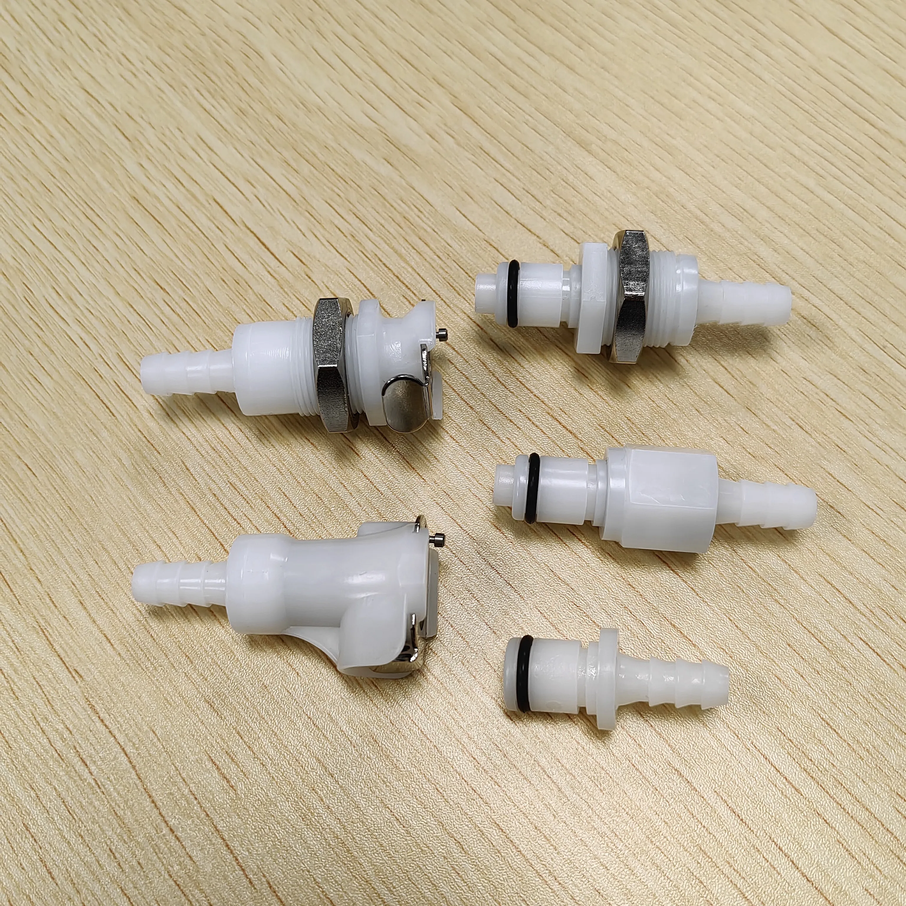 1/4 Plastic Pipe Quick Coupling Hose Barb Fittings Valved In-Line Shut off Female Quick Connector With Return Valve pipe quick connector