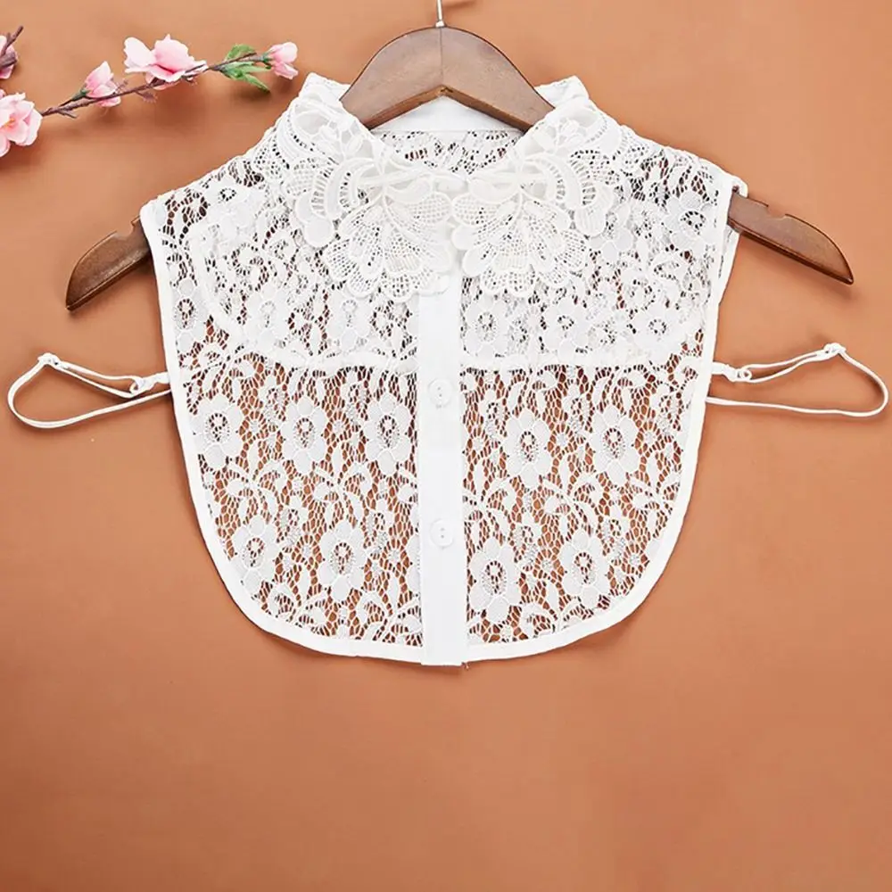 Abnehmbarer Spitzenkragen für Damen und Mädchen – Verstellbarer Schal und Halbkragen als modisches Accessoire – Detail 10