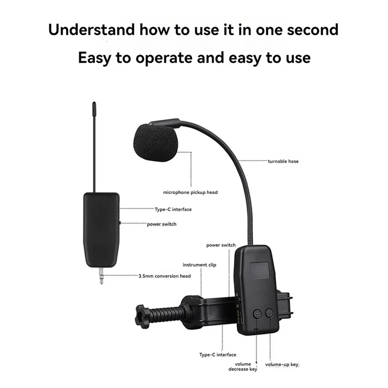 ABME Violin Wireless Microphone Musical Instrument Microphone Stage Performance Audio Receiver And Transmitter