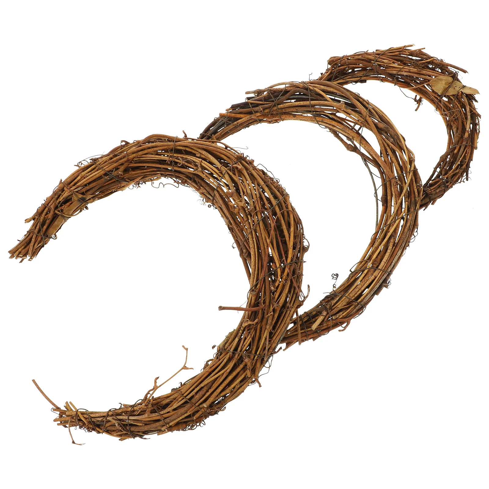 

3 Pcs Decorate Smilax Glabra Rattan Birthday Decoration for Girl Grapevine Wreaths Crafts Moon Shaped