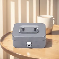 Metal Money Box with Key Lock Money Saving Box 4.53x3.78x2.28inch Coin Container Small Storage Box for Adults and Kids 2