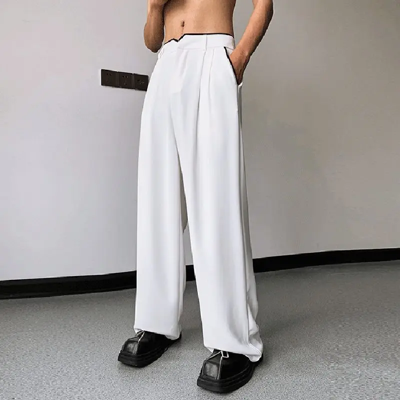 INCERUN 2024 Korean Style Men Pantalons Stylish High Street Design Trousers Leisure Drape Wide Leg Straight Leg Long Pants S-5XL 3
