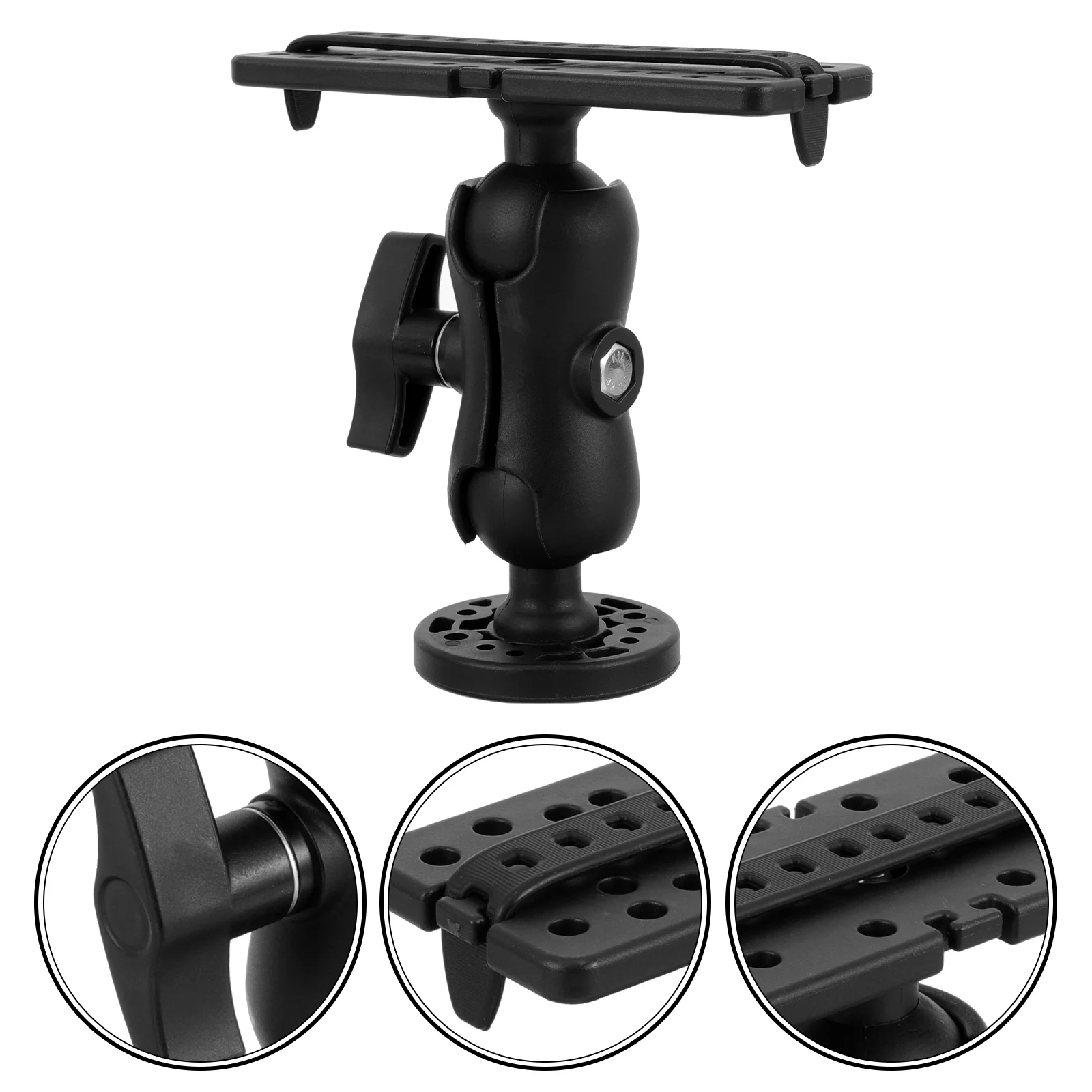 Durable Fish Finder Mount Nylon Marine Fishfinder Ball-Mount Bracket Holder Fish Finder Rack for Fishing Boat Canoeing Fish acrylic basketball display stand rack base mount bracket for soccer volleyball american football rugby ball holder supports
