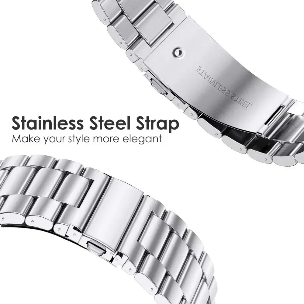 Stainless Steel Metal Watch Band Bracelet, Multiple Width Options