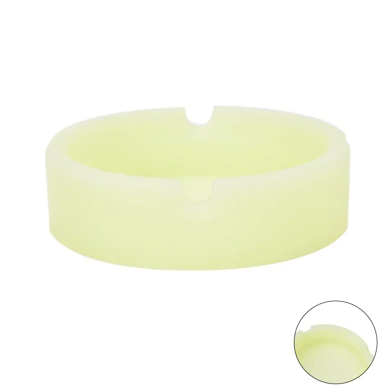 Silicone Glow in the Dark Ashtray Colorful Fluorescent Cigarette Holder Round Design Durable Portable Smoking Accessories