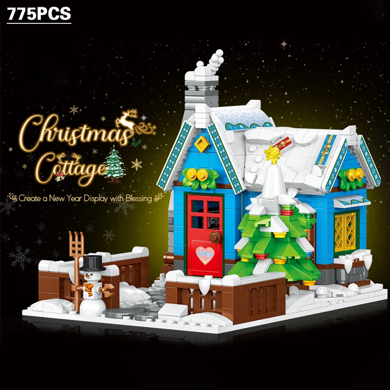 Bricks Block Christmas Santa Set Building Blocks Christmas House