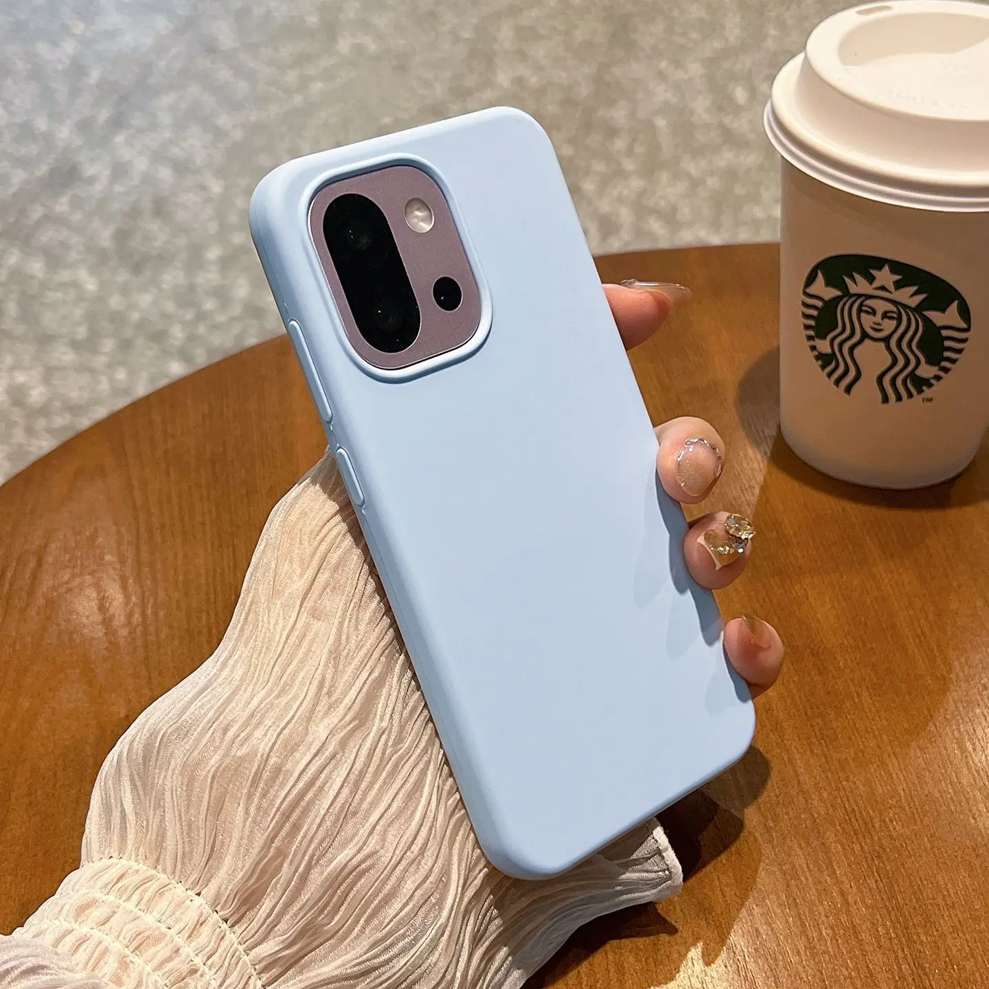 Liquid Silicone Soft Skin Feel Shockproof Solid Color Phone Case