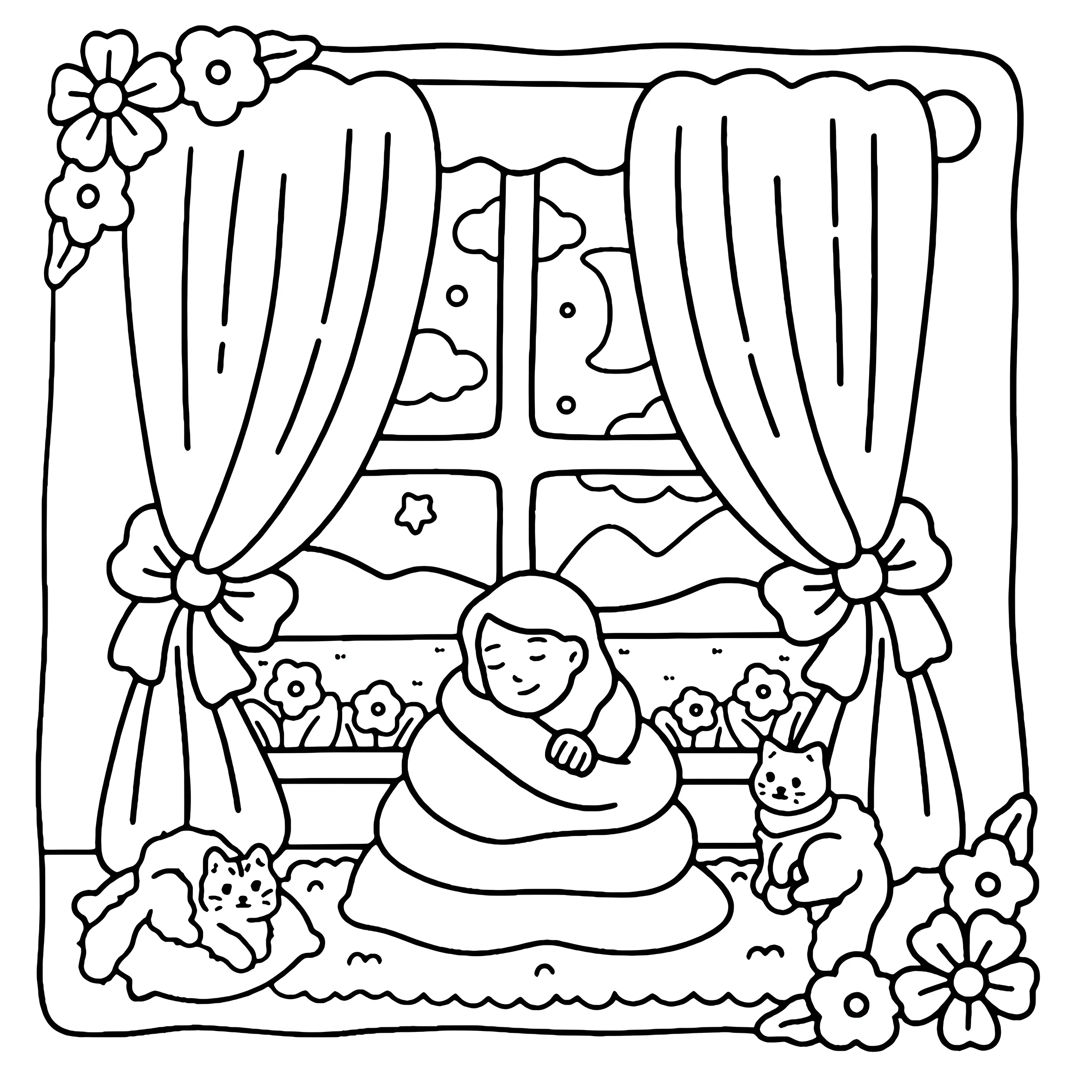 GIRL MOMENTS Bold-easy Patterns Coloring Book for Adults Cute Drawing Book Perfect Gift for Party and Birthday 5