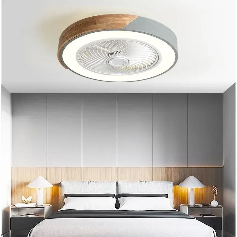 Nordic Smart Ceiling Fans With Light For Living Room Dining Blades Reversible 6 Speed 52cm Fans Lighting 36W Low Floor Lamp ceiling fan,led ceiling fan lights