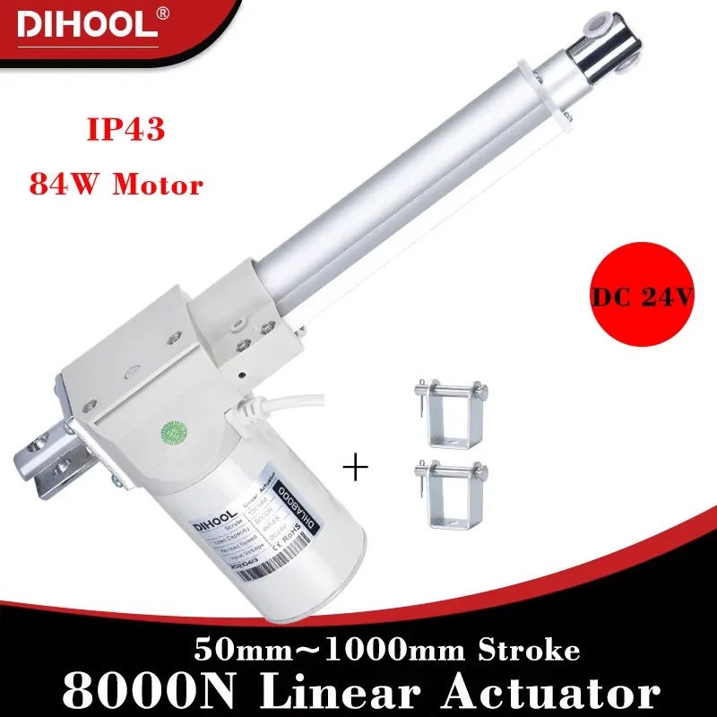 8000N linear actuator DC24V 80kg~800kg load 50mm~1000mm stroke 25mm/s ...