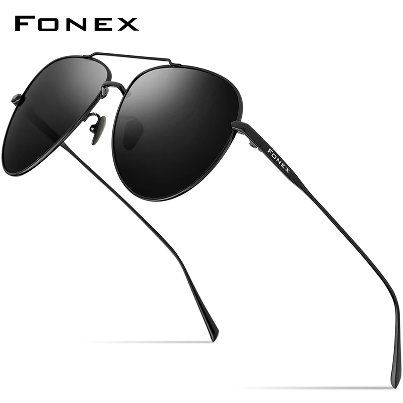 

FONEX Мужские Солнцезащитные очки-авиаторы из чистого титана, с защитой UV400