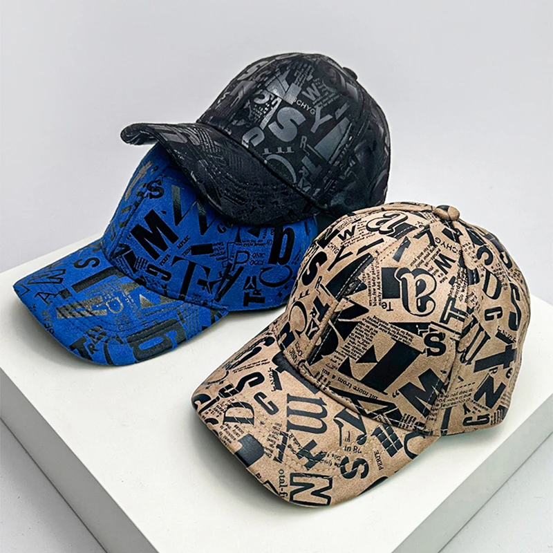Neue Kpop Männer Frauen Baseball Hüte Graffiti Brief Vegan Leder Baumwolle Atmungsaktive Street Fashion Solar Sport HipHop Caps Sonnenschirm