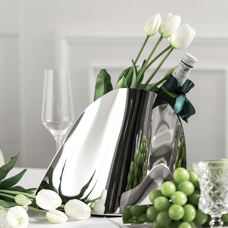 Nordic Stainless Steel Ice Bucket Luxury Champagne Bucket Bar Accessories for Bar Home Decoration Restaurant Party