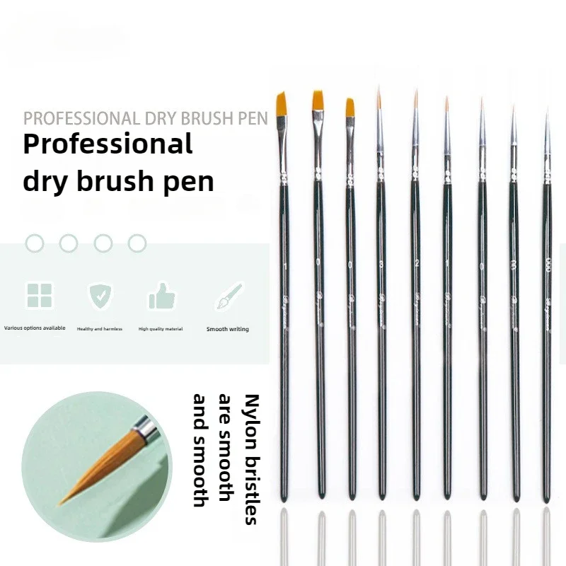 Paint Brush Set, Fine Detail Wood Handle Brushes for Miniature Art Painting, Acrylic, Watercolor - Micro Detailing & Drybrush 4