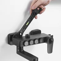 Clé multifonctionnelle à double tête avec niveau, clé de robinet manuelle, outils de réparation de plomberie pour tuyaux de robinet domestique, outils manuels 4