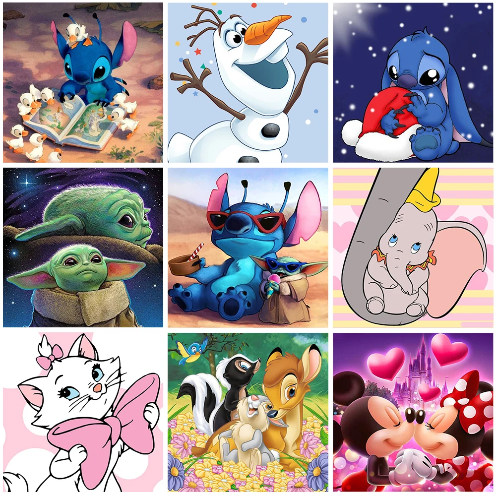 Disney Lilo And Stitch Nani Pittura Diamante Fai Da Te Punto Croce Trapano Rotondo Diamante Ricamo Mosaico Natale Minnie Mickey Regalo