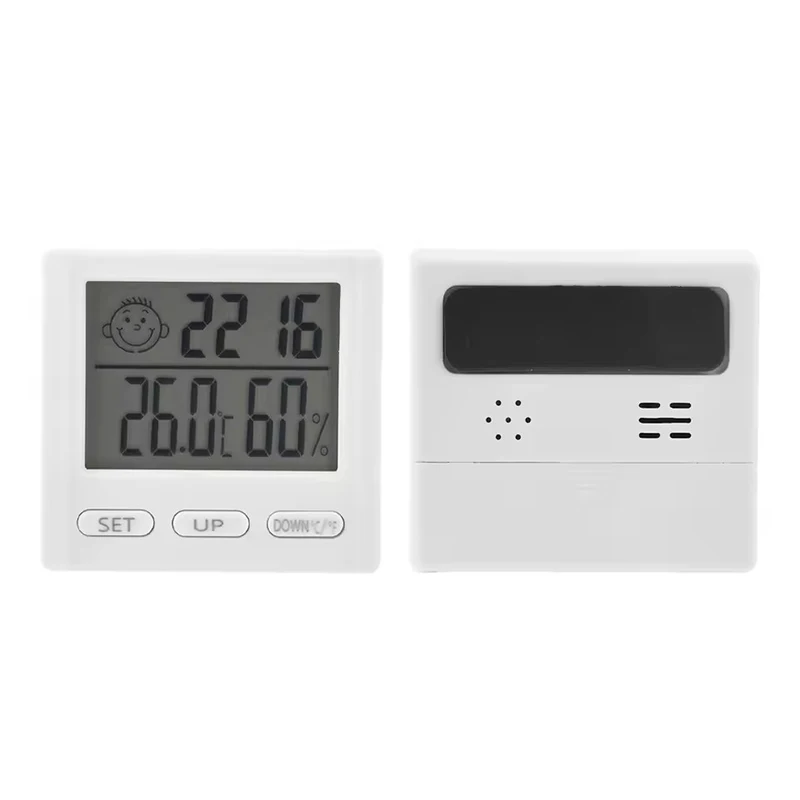 Digital Temperature Humidity Clock Electronic Thermometer Hygrometer