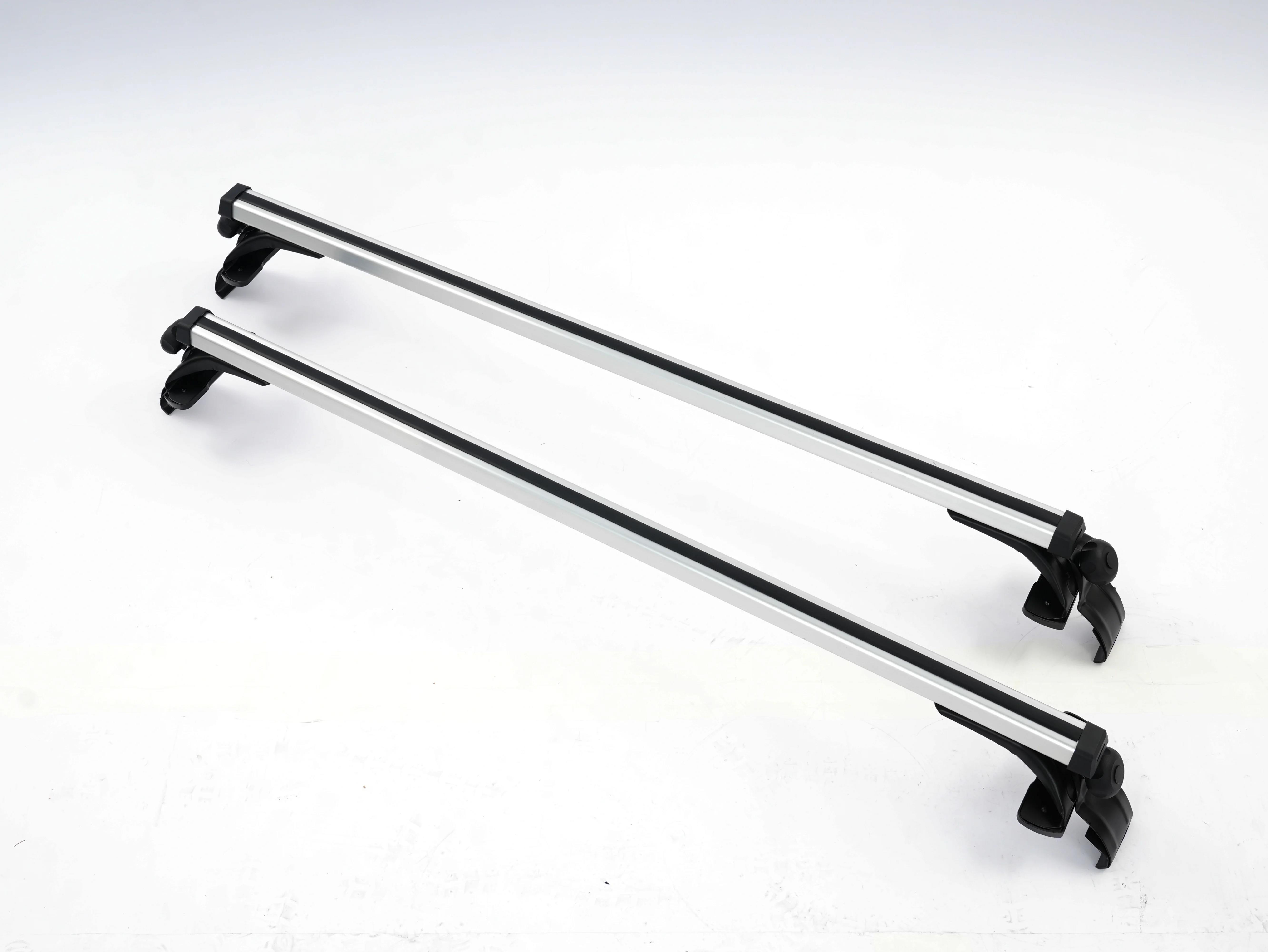 Universelle Dachträger-Kreuzstangen, Aluminiumlegierung, Auto-Dachstangen, 75 kg/165 lbs Belastung für SUV-Limousine, 122–130 cm Dachbreite, Schwarz/Silber – Detail 13
