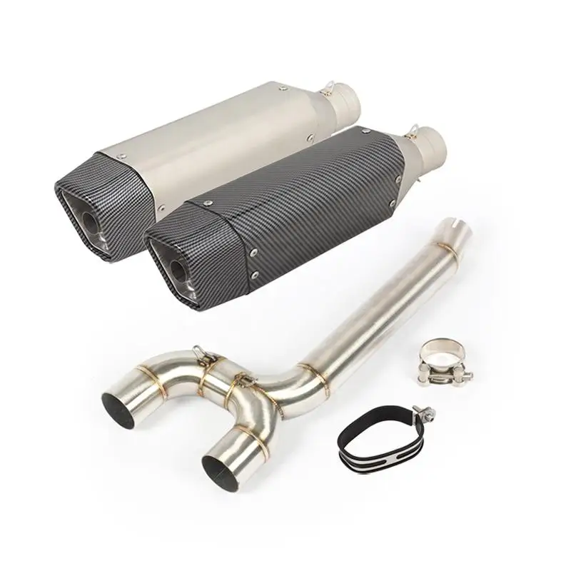 

Left Right For Yamaha FZ6 FZ6N FZ6S 04-11 Motorcycle Exhaust Pipe Escape Muffler Stainless Steel Mid Pipe Connect Tube DB Killer