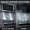 BLACK+DECKER EM044KB19 Over The Range Microwave Oven with One Touch, 1000 Watts, 400 CFM and Sensor Cooking, OTR 1.9 Cu.ft 3