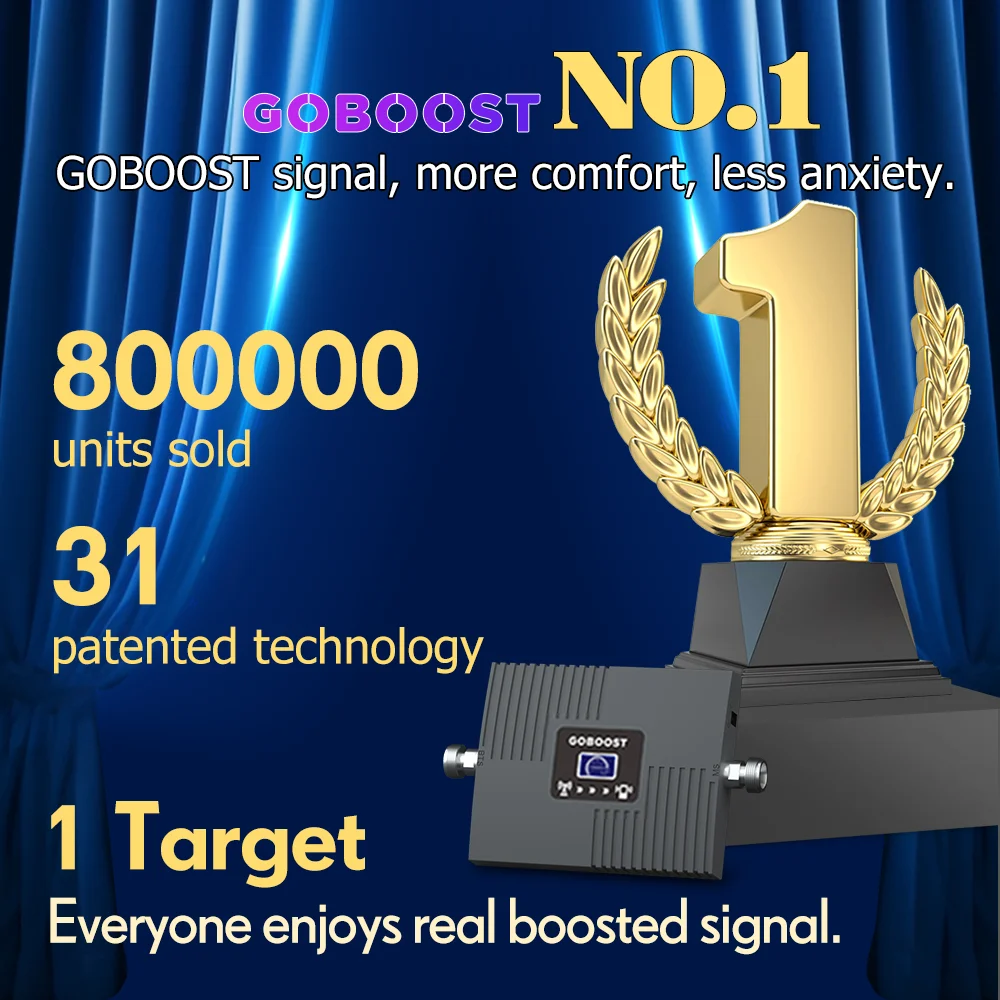 Phone Signal Booster GOBOOST Cellular Amplifier 2g 3g 4g Russia Repeater GSM Cellphone signal Booster 900 1800 2600 LTE Cellular Internet Amplifier phone signal booster