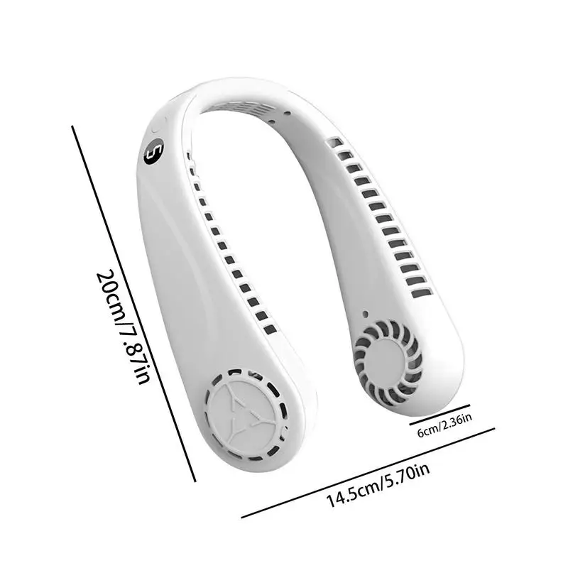 Bladeless Neck Fan Rechargeable Personal Cooling Device For Neck 5-Speed Adjustable Battery-Powered Portable Fan Hands-Free