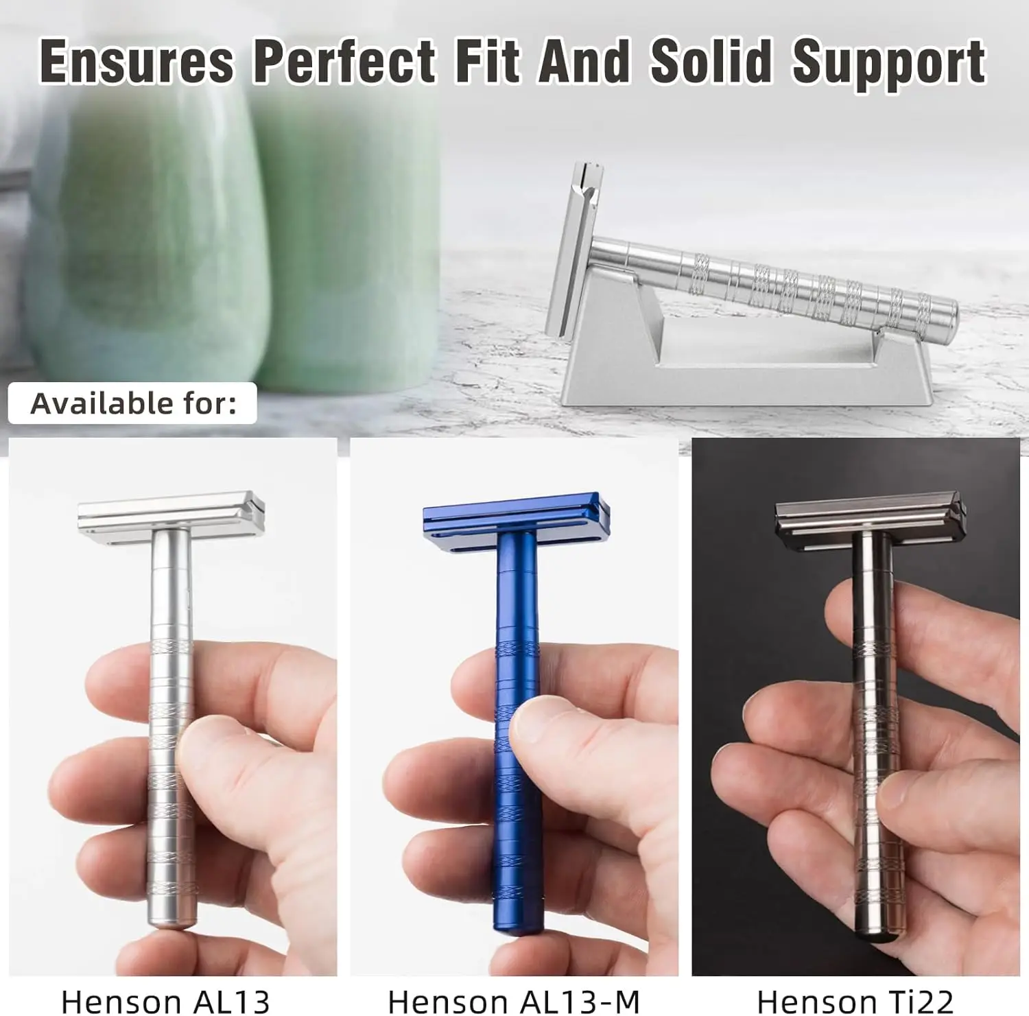 Razor Stand - Lightweight and Highly Durable Safety Razor Stand for Henson AL13, Henson AL13-M, Henson Ti22 2
