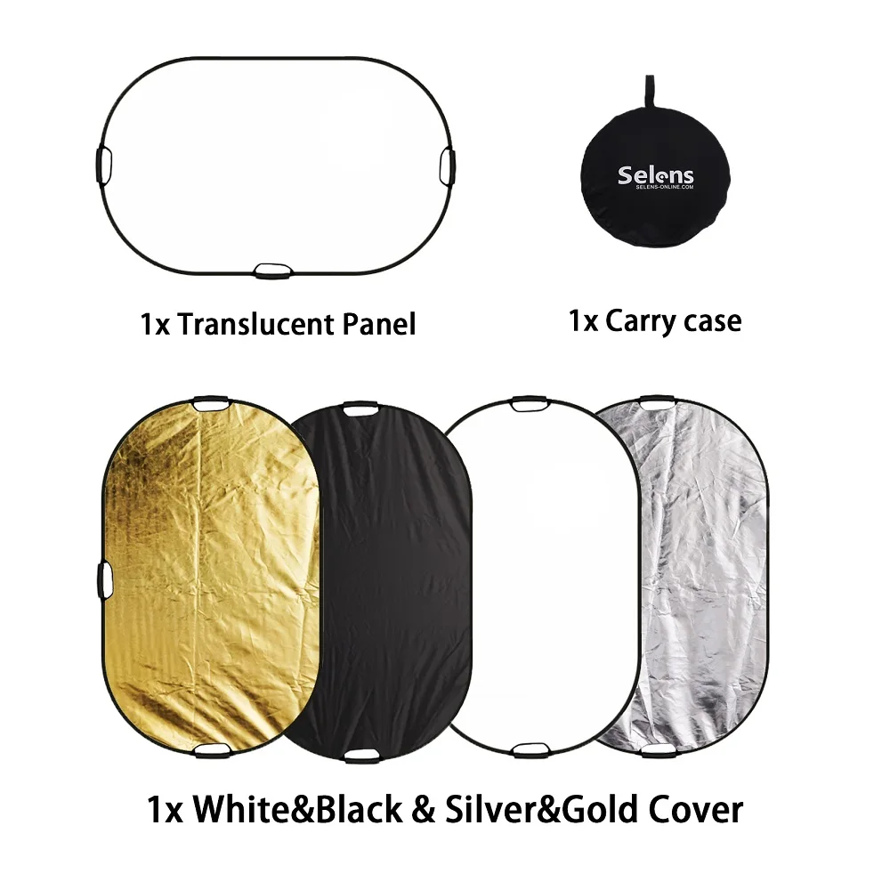Photography Light Diffuser Reflector 60x90cm 5 in 1 For Photography