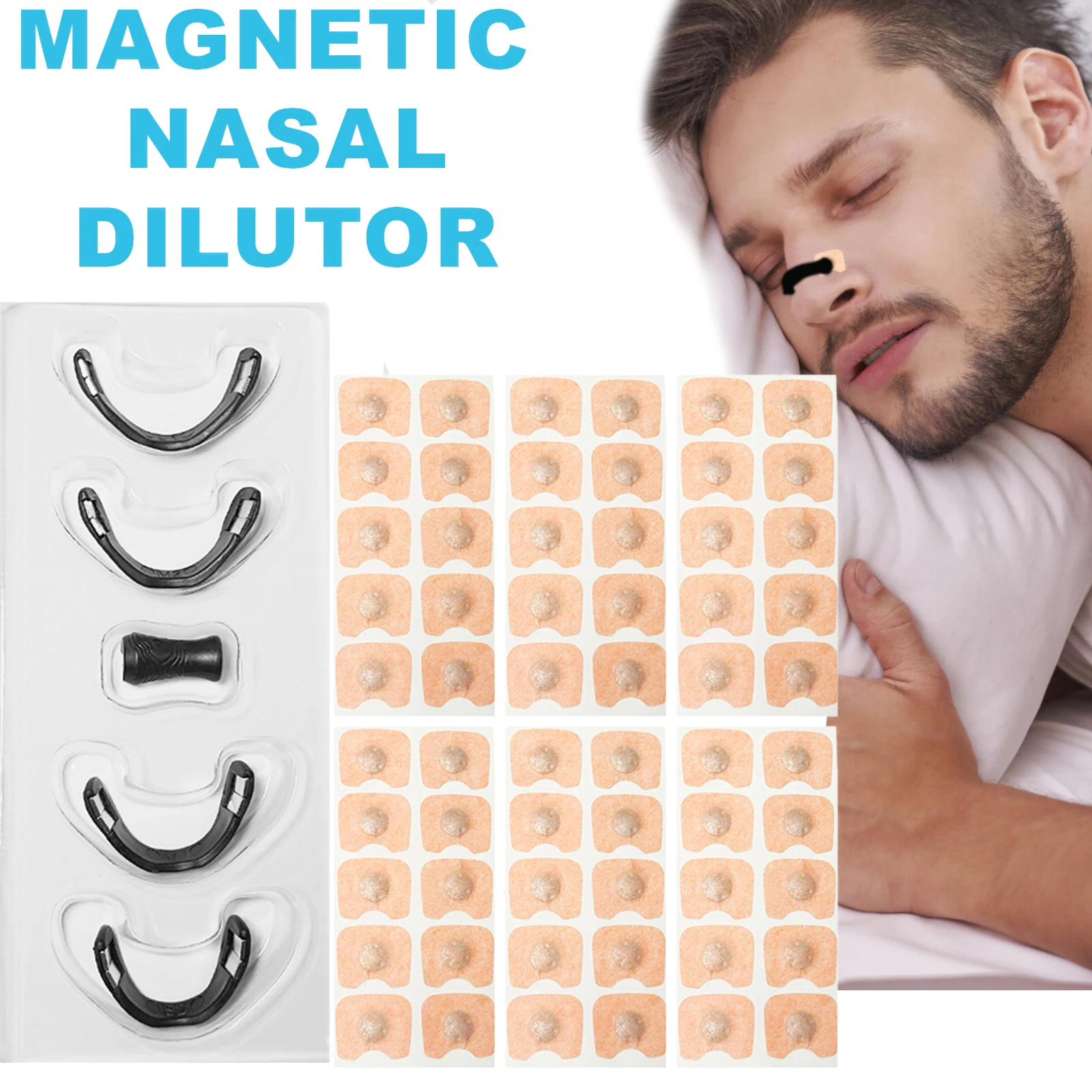 30Days Nasal breathing dilators Magnetic Nasal Strips Increase Air Improve Sleep Quality Reduce Snoring