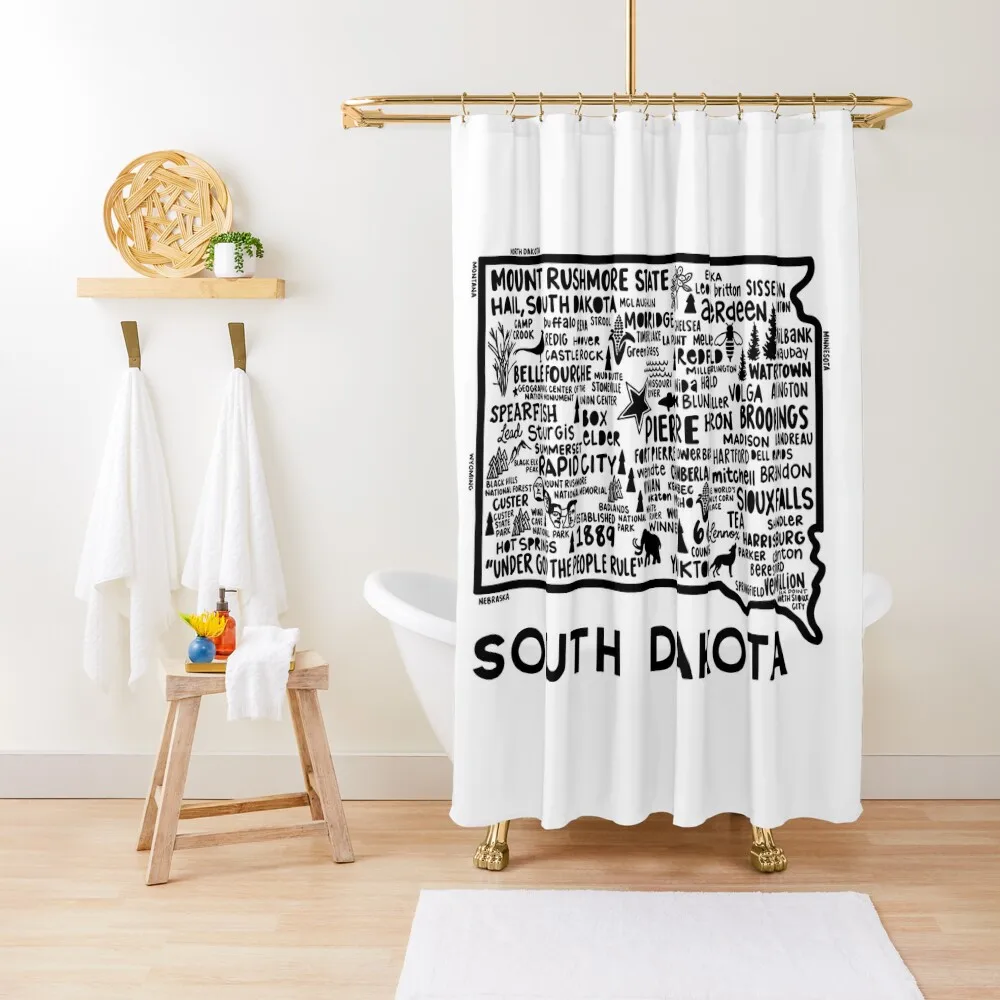 

South Dakota MapShower Curtain Shower For Bathroom Shower Set Waterproof Shower And Anti-Mold Curtain